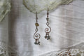 Grey Labradorite Copper Earrings