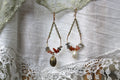 Carnelian and Grey Labradorite Copper Earrings