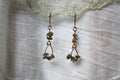 Grey Labradorite Copper Earrings