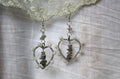Grey Labradorite Silver Earrings