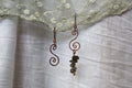 Grey Labradorite Copper Earrings